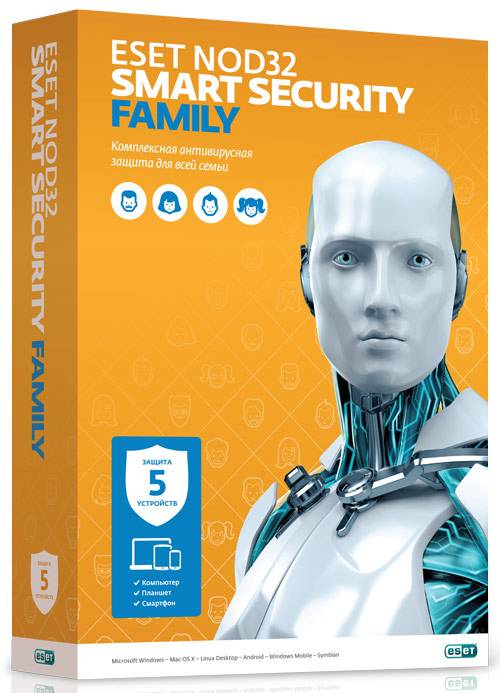 ПО Eset NOD32 Smart Security Family 5-Desktop 1 year Box (NOD32-ESM-NS(BOX)-1-5)